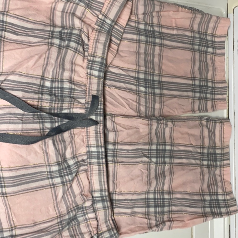 Light pink gray and white pajama pants